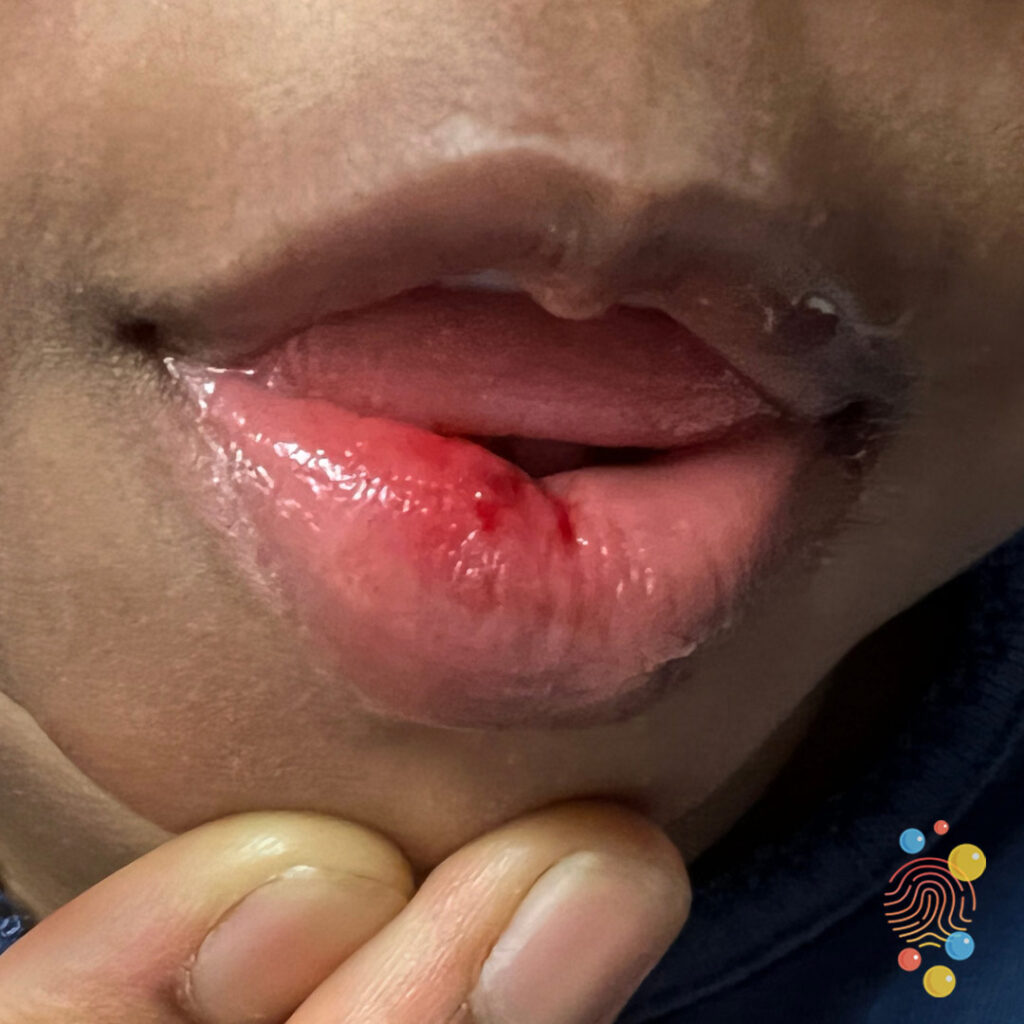 Lip laceration